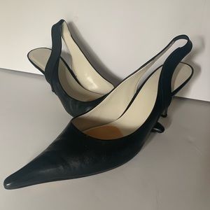 Nine West Nwopenna Pointed Black Leather Heels